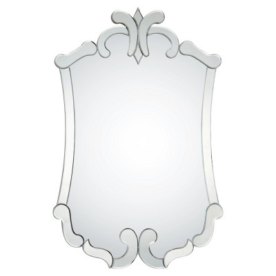 Venetian Framed Mirror With Distressed Silver Leaf Sides