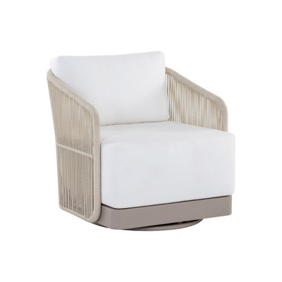 Sunpan Allariz Swivel Armchair - Greige - Stinson White