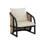 Sunpan Palermo Lounge Chair - Charcoal - Stinson Cream