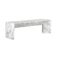 Sunpan Nomad Bench - Marble Look - White