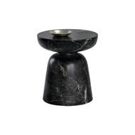 Sunpan Lucida End Table - Marble Look - Black