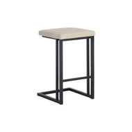 Sunpan Boone Counter Stool - Black - Bravo Cream - Set Of 2