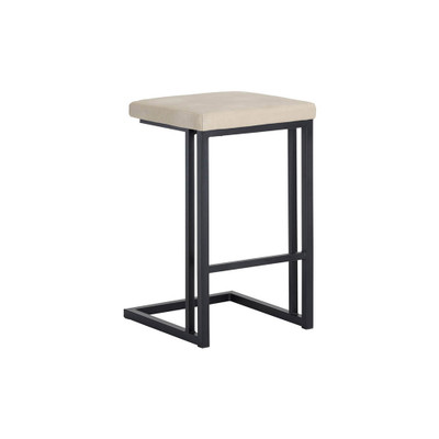 Sunpan Boone Counter Stool - Black - Bravo Cream - Set Of 2