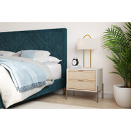 Sunpan Avida Nightstand - Champagne Gold - Cream/Natural