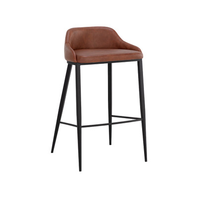 Sunpan Astra Barstool - Black - Cinnamon Brown