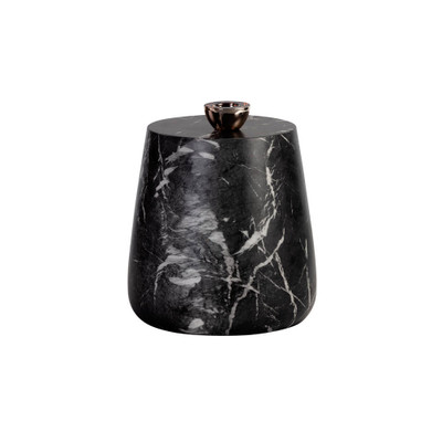 Sunpan Aries End Table - Marble Look - Black