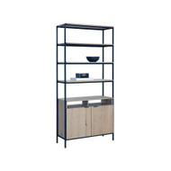 Sunpan Ambrose Modular Bookcase - Large - Rustic Oak - Black