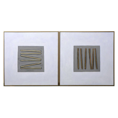 Sunpan Pick Up Sticks (Set Of 2) - 48" X 48" - Gold Floater Frame