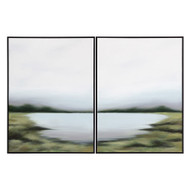 Sunpan Lakeside Views (Set Of 2) - 36" X 48" - Black Floater Frame