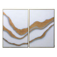 Sunpan Gold Abyss (Set Of 2) - 40" X 60" - Gold Floater Frame