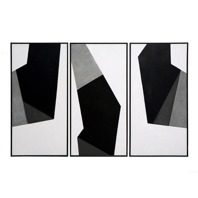 Sunpan Geo Forms (Set Of 3) - 30" X 60" - Black Floater Frame
