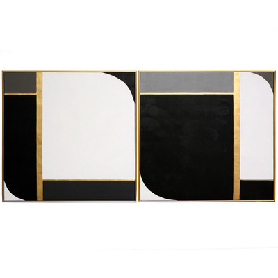 Sunpan Double Exposure (Set Of 2) - 48" X 48" - Gold Floater Frame