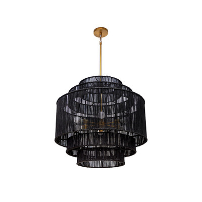 Sunpan Alyssa Chandelier - Black Jute