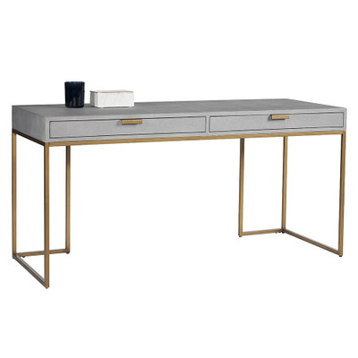 Sunpan Jiro Desk - Grey Shagreen