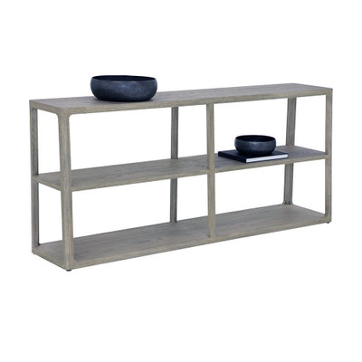 Sunpan Doncaster Low Bookcase - Smoke Grey