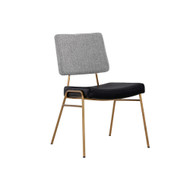 Sunpan Brinley Dining Chair - Gold - Nightfall Black / Chacha Grey