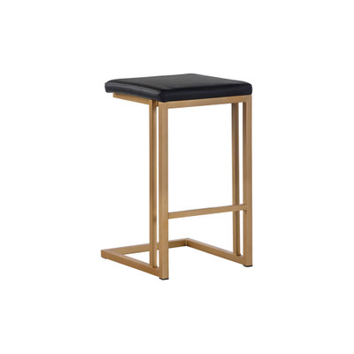 Sunpan Boone Counter Stool - Champagne Gold - Onyx - Set Of 2