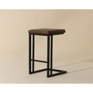 Sunpan Boone Counter Stool - Black - Bravo Cognac - Set Of 2