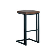 Sunpan Boone Barstool - Black - Bravo Cognac - Set Of 2