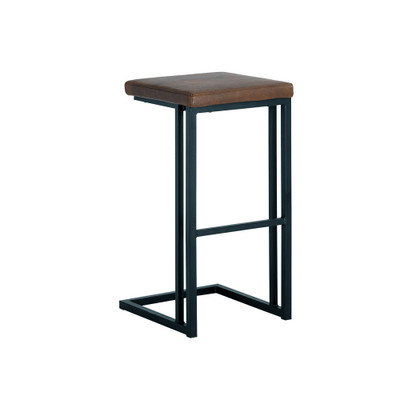 Sunpan Boone Barstool - Black - Bravo Cognac - Set Of 2