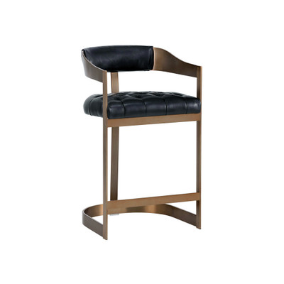 Sunpan Beaumont Counter Stool - Antique Brass - Cantina Black