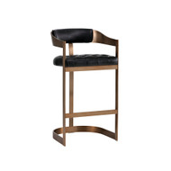 Sunpan Beaumont Barstool - Antique Brass - Cantina Black