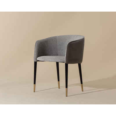 Sunpan Asher Dining Armchair - Flint Grey / Napa Taupe