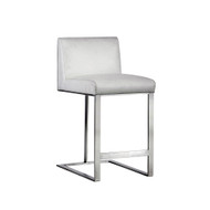 Sunpan Dean Counter Stool - Stainless Steel - Cantina White