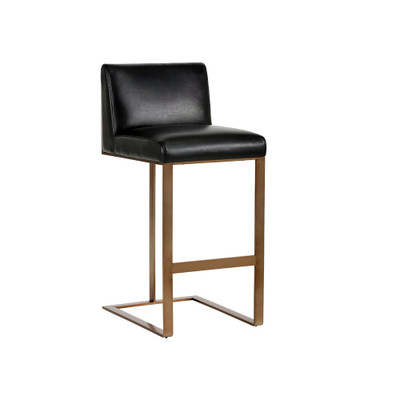 Sunpan Dean Barstool - Antique Brass - Cantina Black