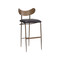 Sunpan Gibbons Barstool - Antique Brass - Charcoal Black Leather