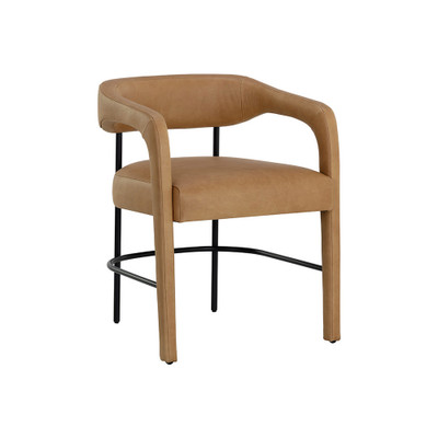 Sunpan Mavia Dining Armchair - Ludlow Sesame Leather
