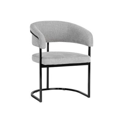 Sunpan Marris Dining Armchair - Gunmetal - Belfast Heather Grey