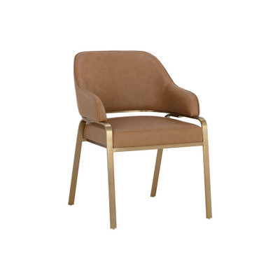 Sunpan Malachi Dining Armchair - Milliken Cognac