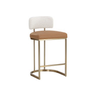 Sunpan Larissa Counter Stool - Napa Cognac / Rhea Light Barley