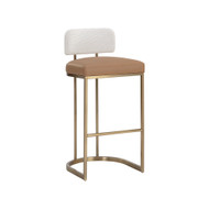Sunpan Larissa Barstool - Napa Cognac / Rhea Light Barley