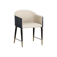 Sunpan Kylin Dining Armchair - Dillon Cream / Bravo Ash