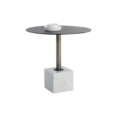 Sunpan Kata Bistro Table - White Marble - 32"