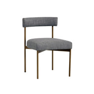 Sunpan Seneca Dining Chair - Antique Brass - Arena Cement - Set Of 2