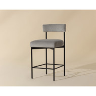 Sunpan Seneca Counter Stool - Black - Polo Club Stone