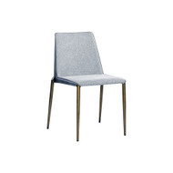 Sunpan Renee Stackable Dining Chair - Belfast Heather Grey / Bravo Metal - Set Of 2