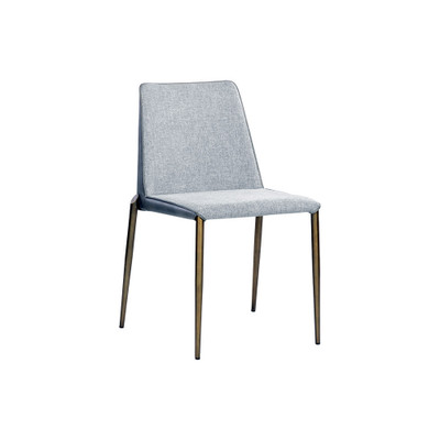 Sunpan Renee Stackable Dining Chair - Belfast Heather Grey / Bravo Metal - Set Of 2