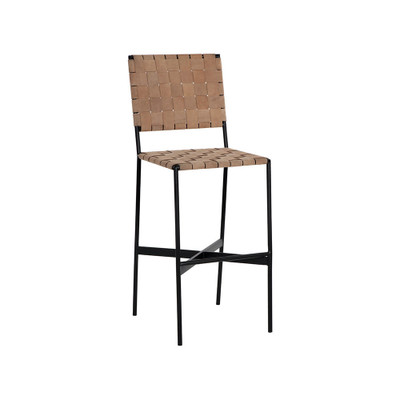 Sunpan Omari Barstool - Suede Light Tan Leather