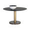 Sunpan Monaco Dining Table - Gold - Grey Marble / Charcoal Grey - 48"