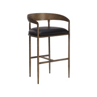 Sunpan Zanatta Barstool - Charcoal Black Leather