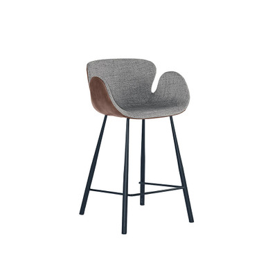 Sunpan Waldo Counter Stool - November Grey / Cinnamon Brown
