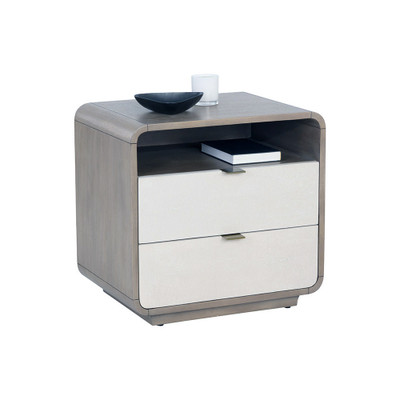 Sunpan Kayden Nightstand - Oyster Shagreen
