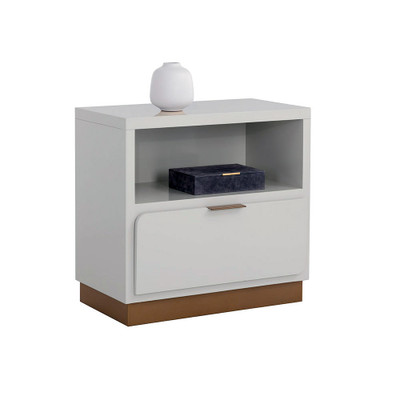 Sunpan Jenkins Nightstand - High Gloss Cream