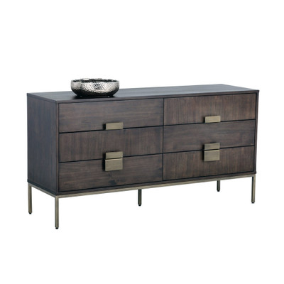 Sunpan Jade Dresser - Antique Brass - Dark Mango