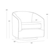 Sunpan Hazel Swivel Lounge Chair - Gold - Belfast Heather Grey