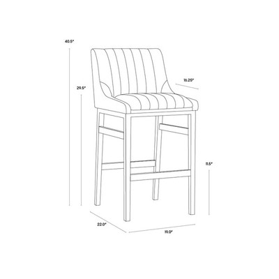 Sunpan Halden Barstool - Bravo Metal